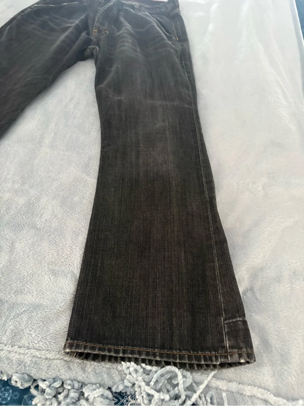Men's Black Washed Ulility Straight-Leg Jeans